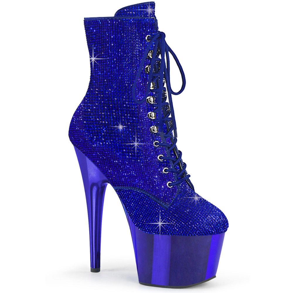 Pleaser - ADORE-1020CHRS Plateau Laarzen - Blauw